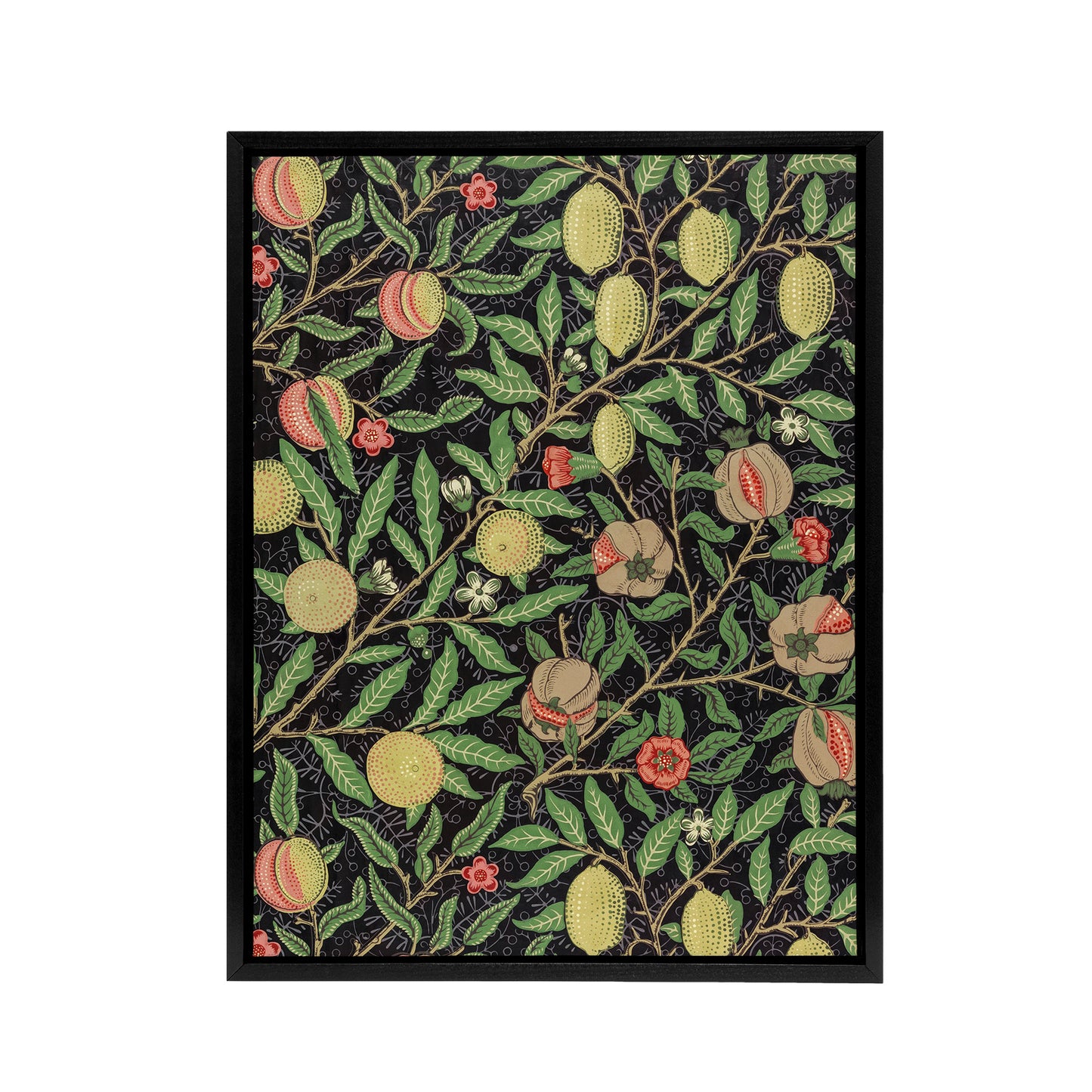 Pomegranate and Citrus Pattern Framed Canvas Wall Art Print Morris