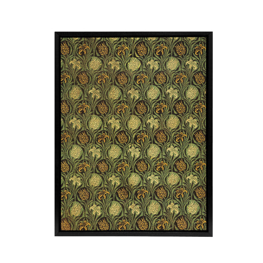 Tulip and Lily Floral Pattern Framed Canvas Wall Art Print W. Morris