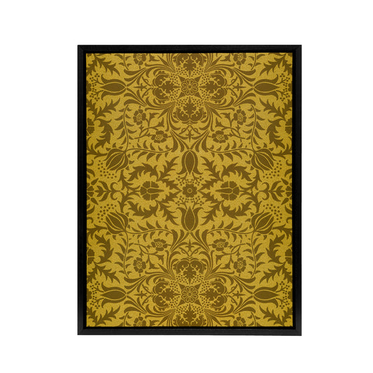 Floral Vine Filigree Pattern W. Morris Vintage Framed Canvas Wall Art