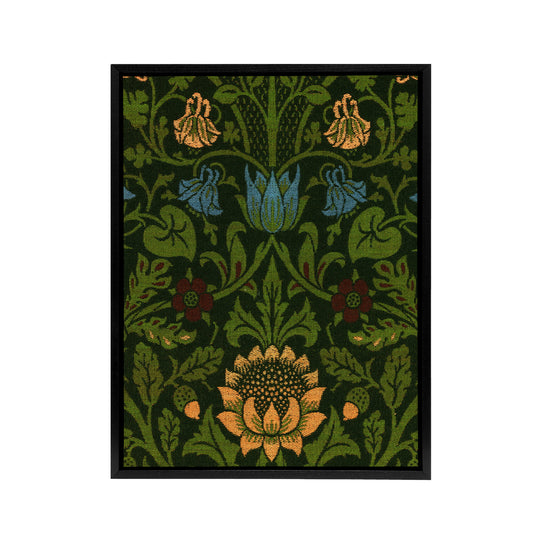 Violet Columbine Flower Detail W. Morris Vintage Framed Canvas Wall Art