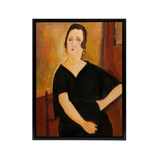 Madame Amedee Portrait Modigliani Vintage Black Framed Canvas Wall Art