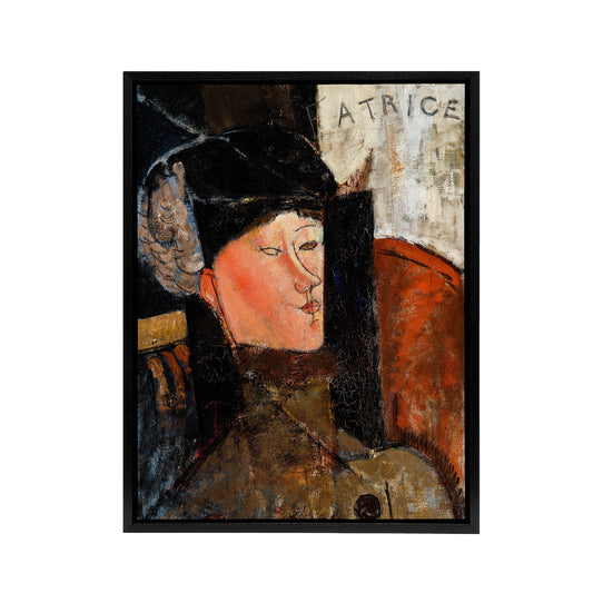Portrait of Beatrice Hastings Modigliani Vintage Framed Canvas Wall Art
