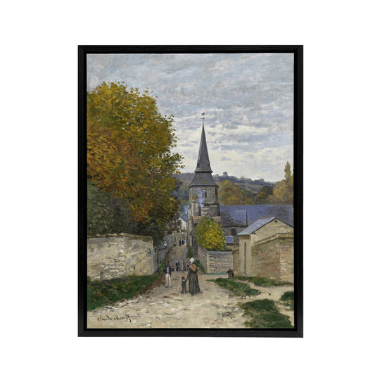 Street in Sainte Adresse France Monet Vintage Framed Canvas Wall Art