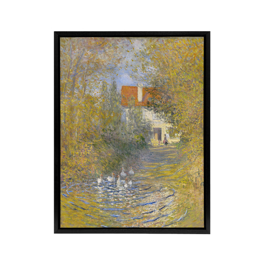 The Geese Impressionist Painting Monet Vintage Framed Canvas Wall Art