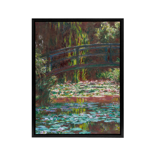 Water Lily Pond with Bridge Claude Monet Vintage Framed Canvas Wall Art