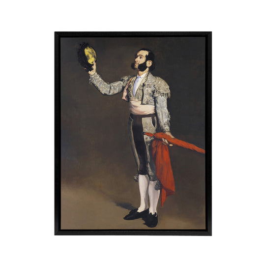 A Matador Saluting Portrait Painting Manet Black Framed Canvas Wall Art