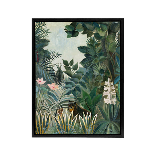 The Dream Equatorial Jungle Rousseau Vintage Black Framed Canvas Wall Art