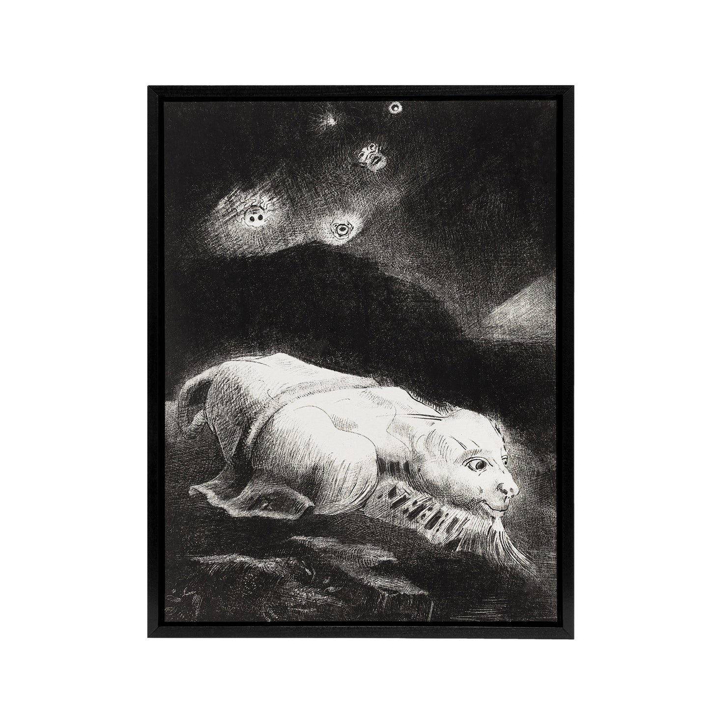 Life Awakening in Obscure Matter Redon Vintage Framed Canvas Wall Art