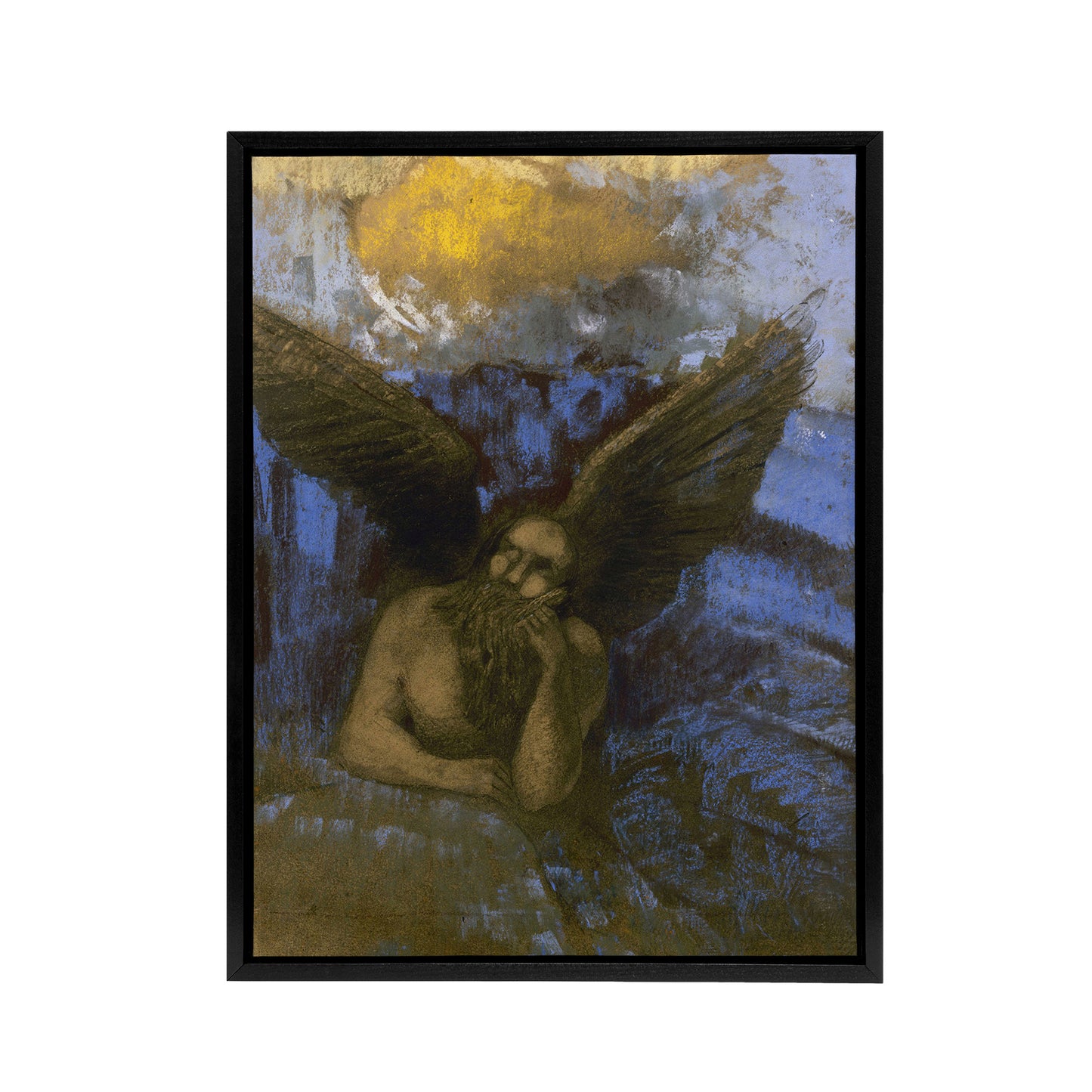 Old Angel Winged Sphinx Painting Redon Vintage Framed Canvas Wall Art
