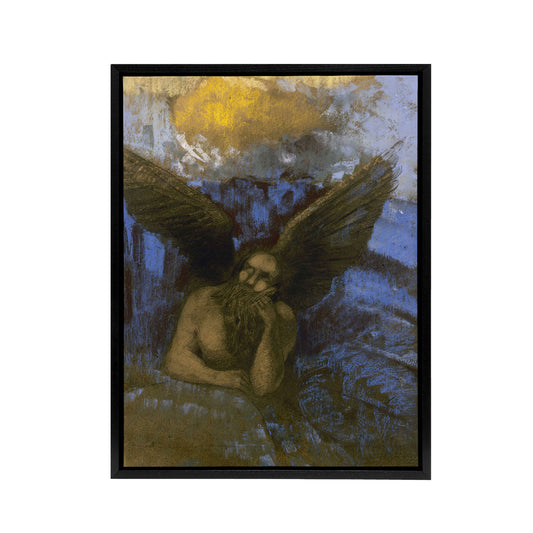 Old Angel Winged Sphinx Painting Redon Vintage Framed Canvas Wall Art