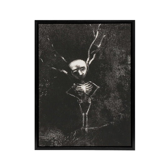 Pale Figure in Maze of Branches Redon Vintage Framed Canvas Wall Art