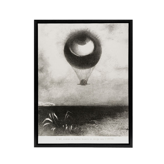 The Eye Like a Strange Balloon Redon Vintage Black Framed Canvas Wall Art