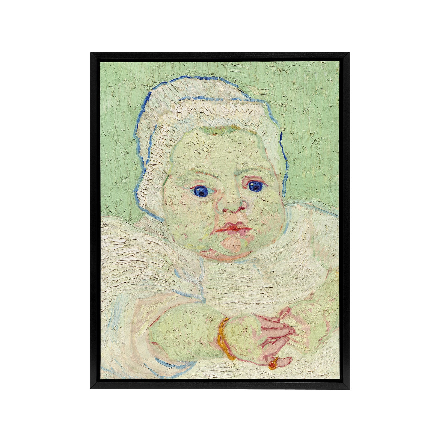 Roulins Baby Portrait Van Gogh Vintage Black Framed Canvas Wall Art