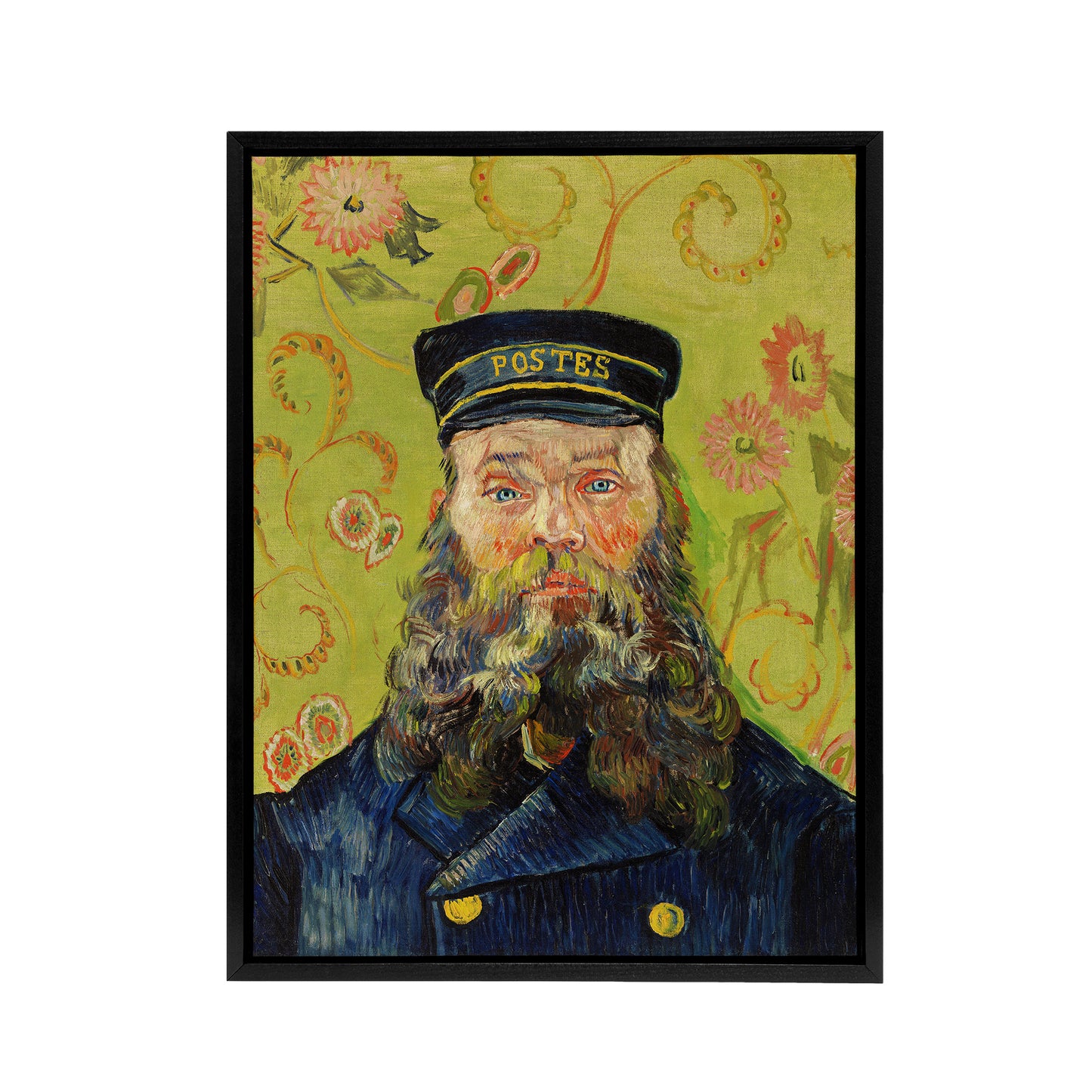 The Postman Joseph Roulin Van Gogh Vintage Black Framed Canvas Wall Art