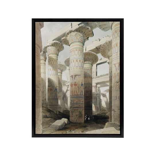 Karnak Temple Great Hypostyle Hall Roberts Black Framed Canvas Wall Art