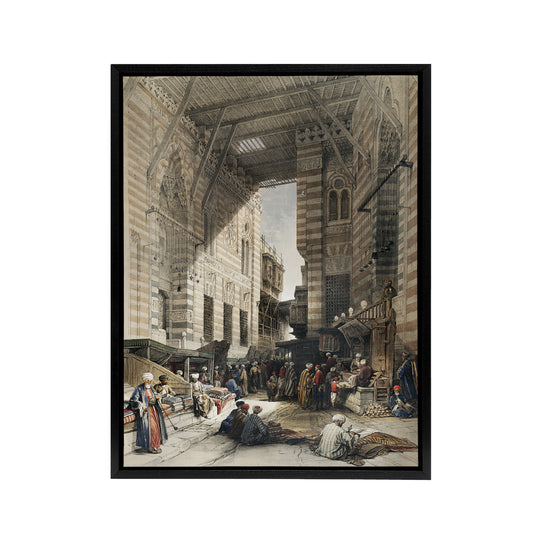 Silk Mercer Bazaar El Ghatasheh Roberts Black Framed Canvas Wall Art