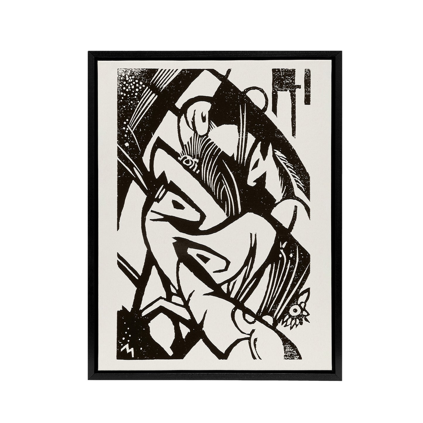 Horses 1912 Abstract Painting Franz Marc Vintage Framed Canvas Wall Art