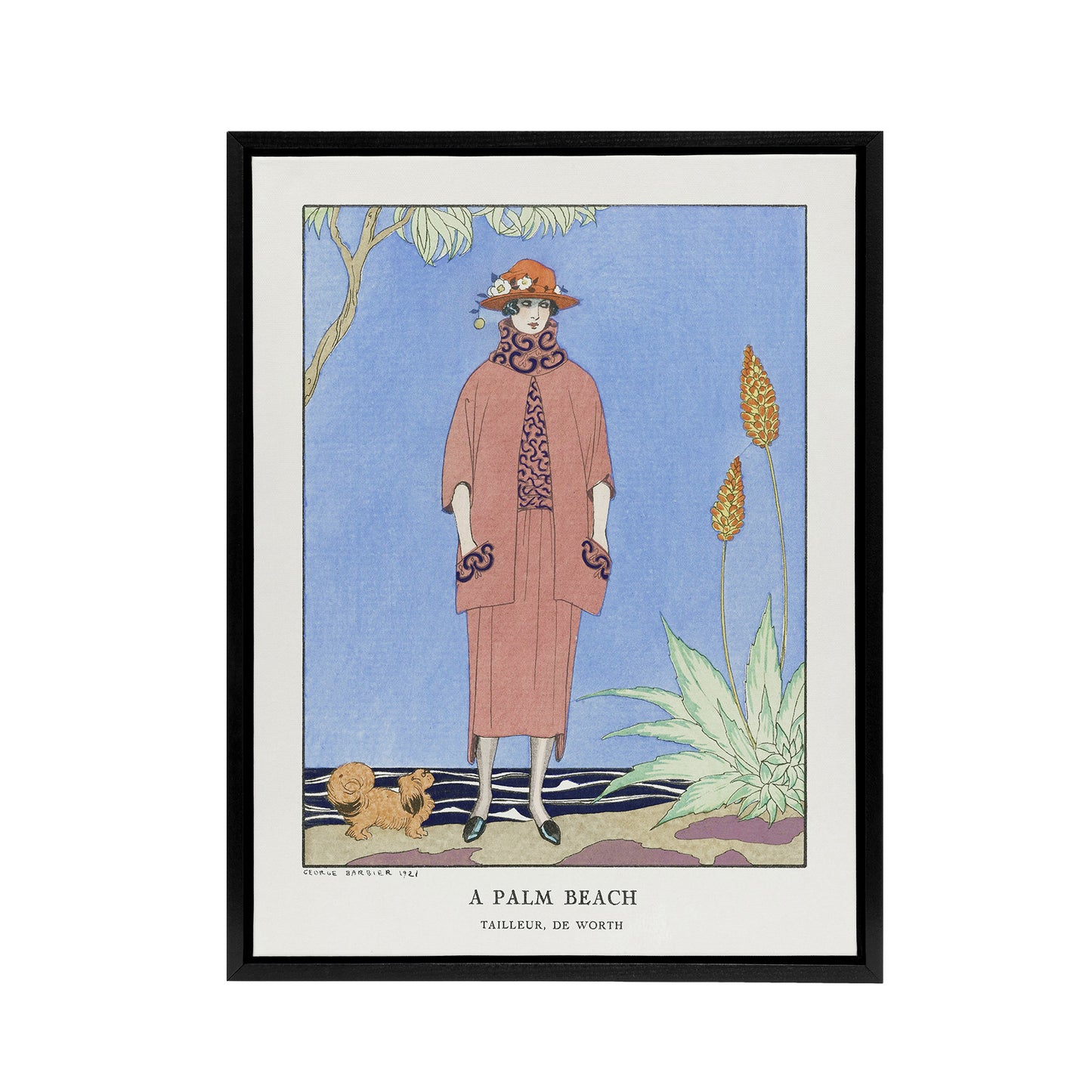 A Palm Beach Fashion Advert Barbier Vintage Black Framed Canvas Wall Art