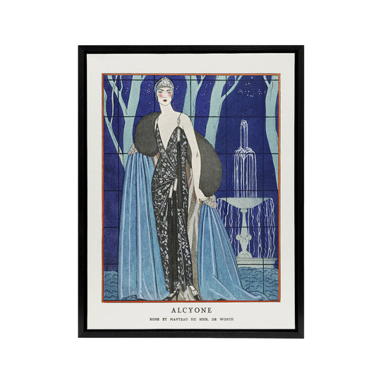 Alcyone Fashion Worth Advert Barbier Vintage Black Framed Canvas Wall Art