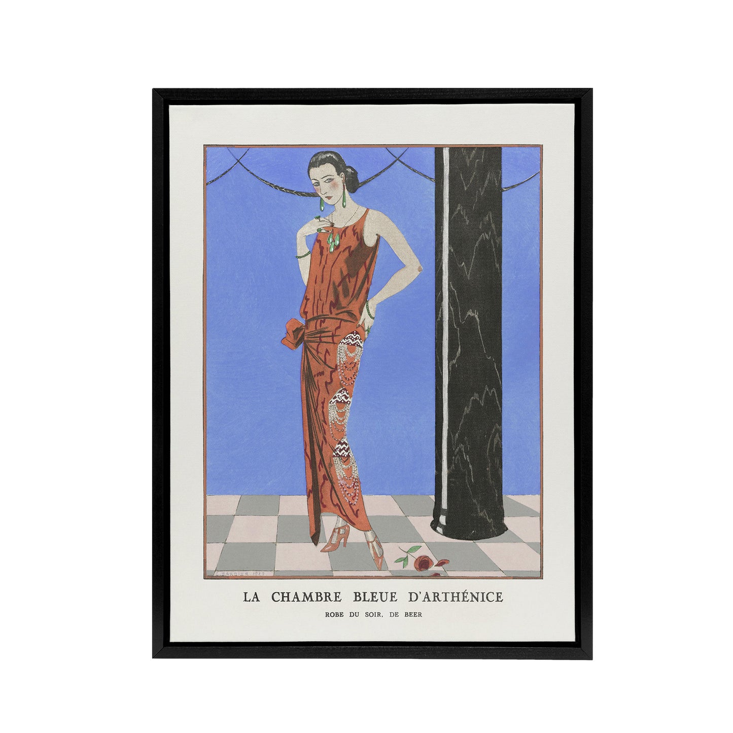 Blue Room of Arthenice Fashion Barbier Vintage Framed Canvas Wall Art