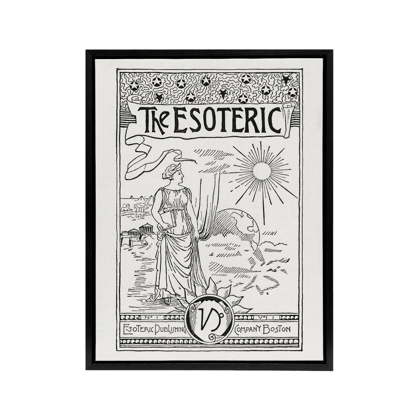 The Esoteric Journal Cover Hiram Butler Vintage Framed Canvas Wall Art