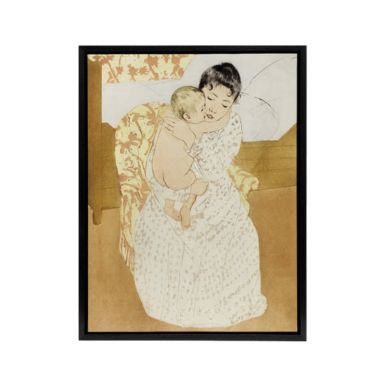 Maternal Caress Mother and Child Cassatt Vintage Framed Canvas Wall Art