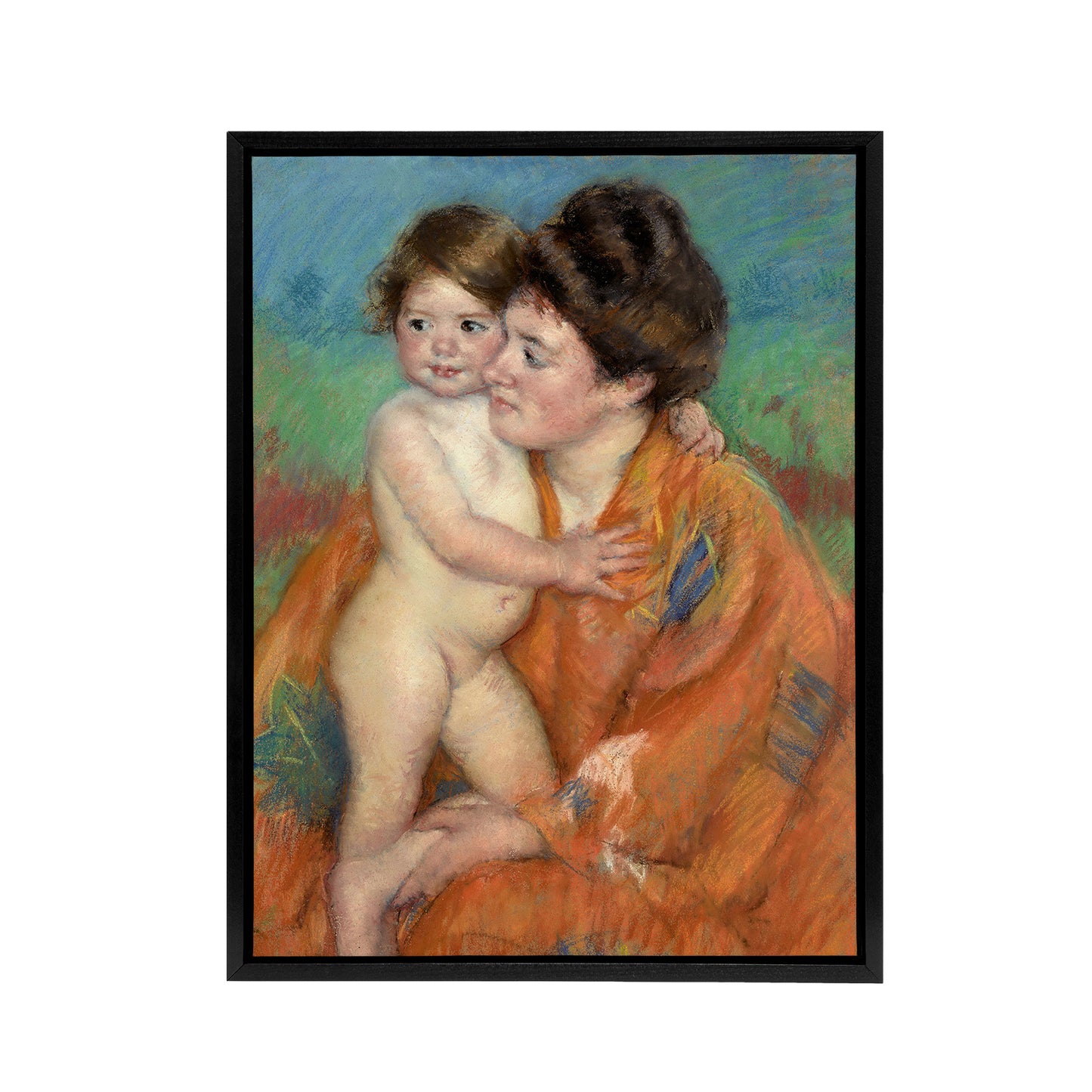 Woman With Baby Mother Child Portrait Cassatt Framed Canvas Wall Art