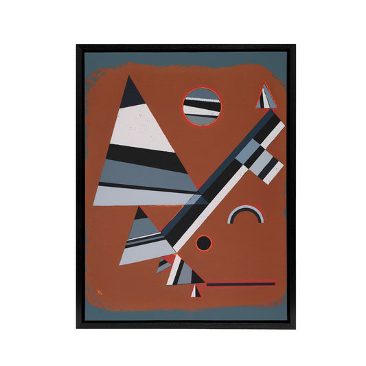 Gris Grey Abstract Painting Kandinsky Framed Canvas Wall Art Print