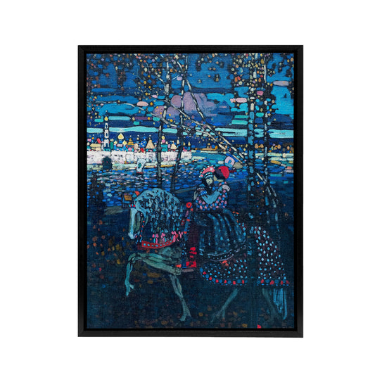 Riding Couple in Russian Cityscape Kandinsky Framed Canvas Wall Art Print
