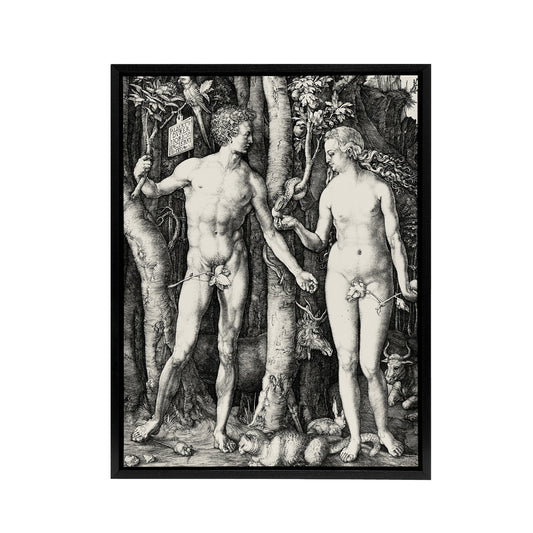 Adam & Eve Serpent Temptation Albrecht Durer Framed Canvas Wall Art Print
