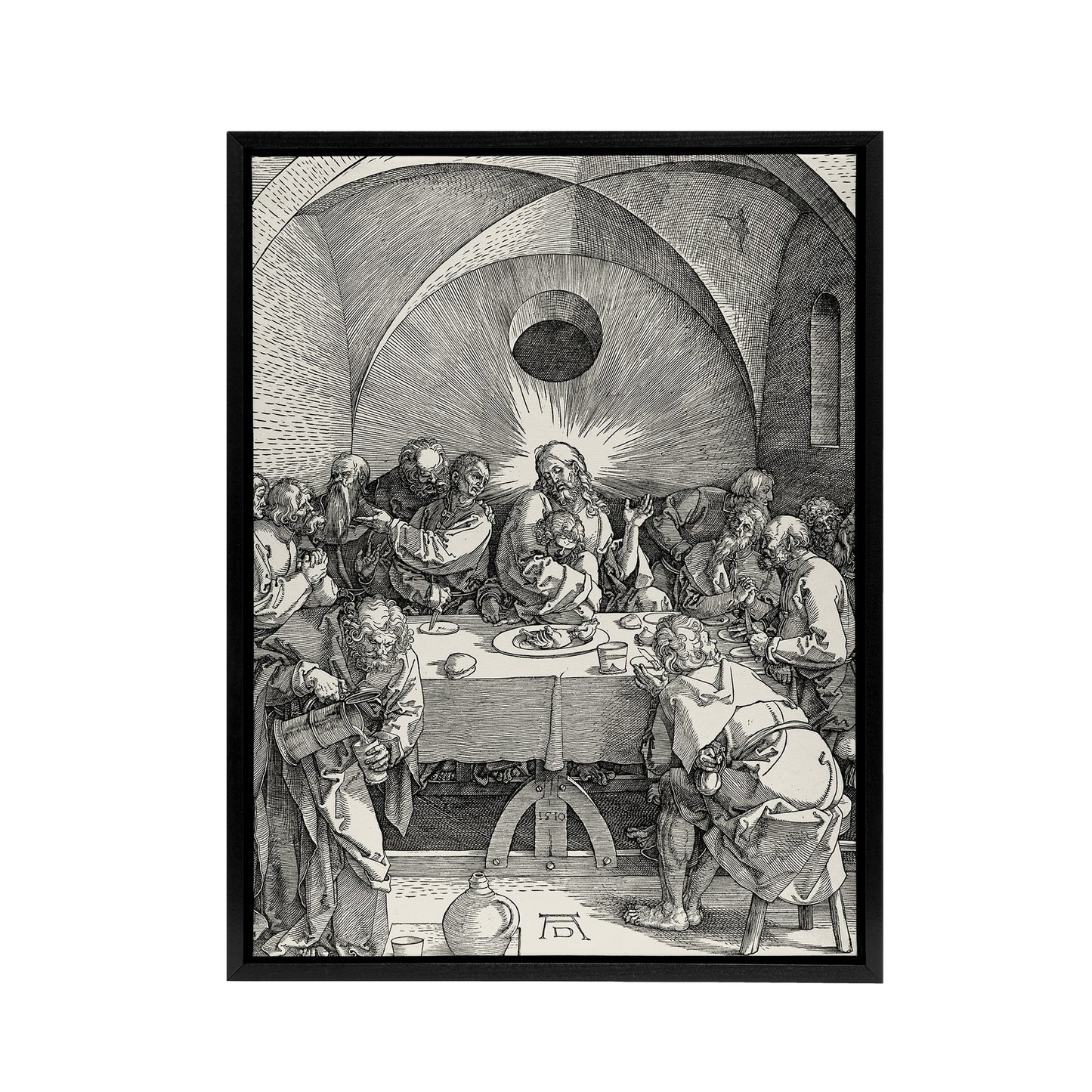 Great Passion The Last Supper Albrecht Durer Framed Canvas Wall Art Print
