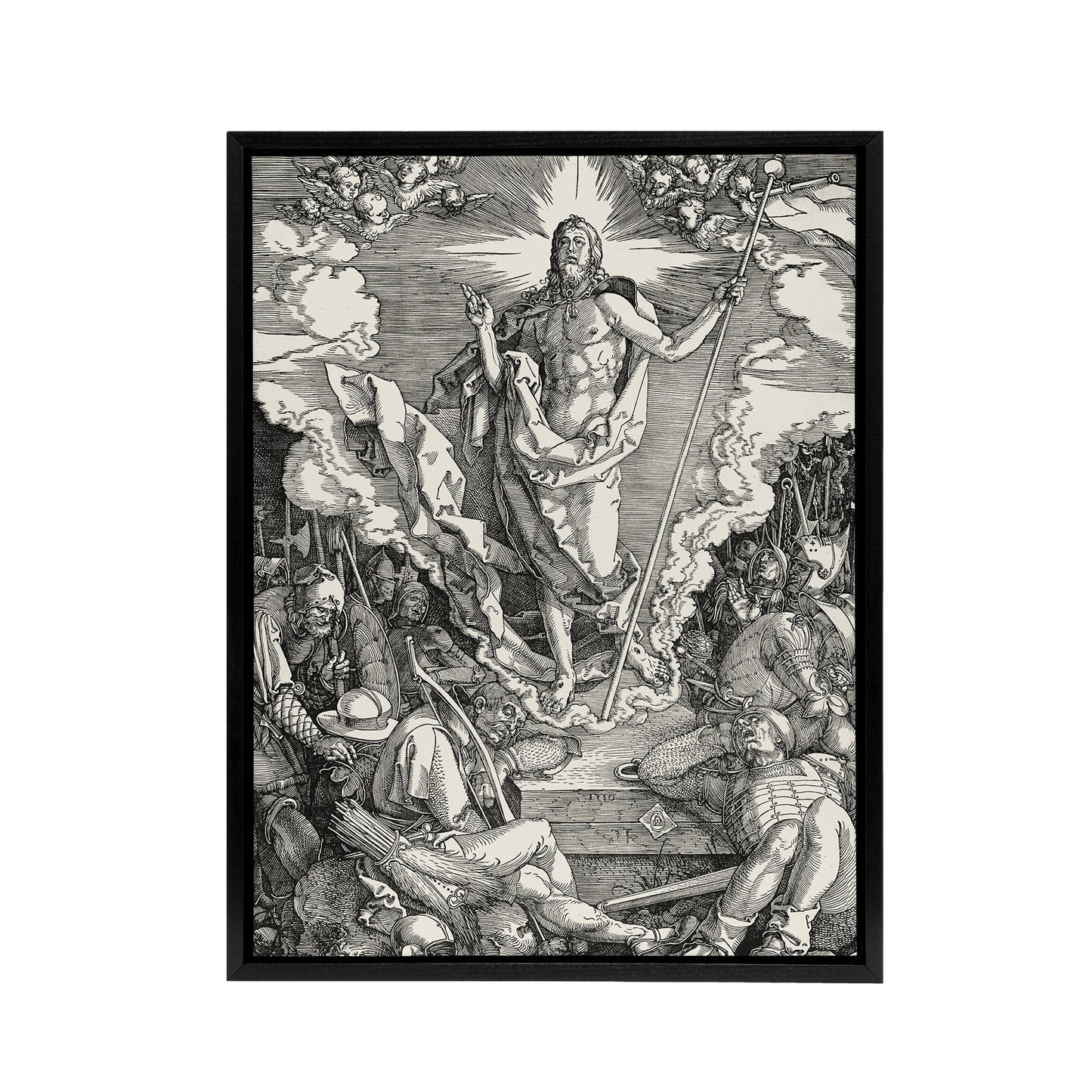Great Passion The Resurrection Durer Framed Canvas Wall Art Print