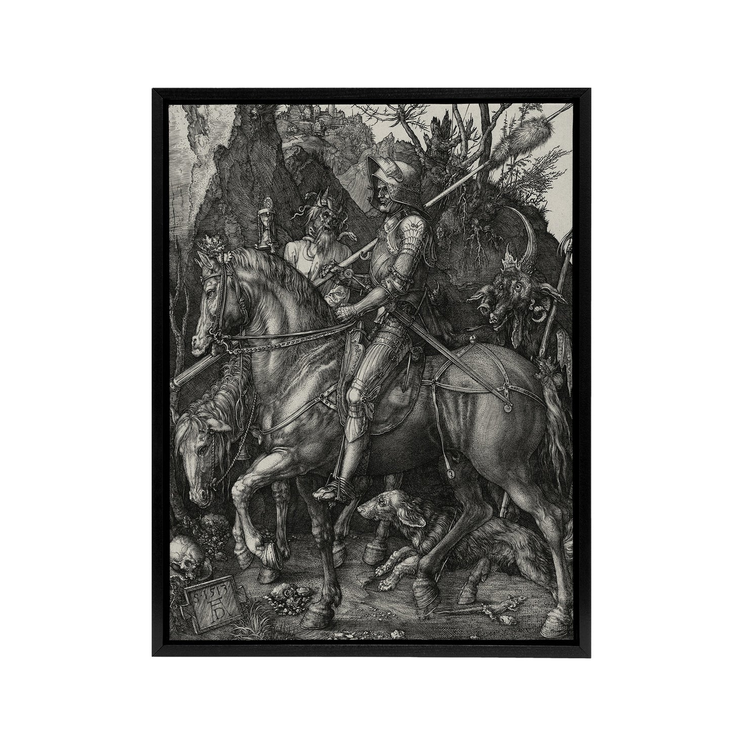 Knight Death and the Devil Albrecht Durer Framed Canvas Wall Art Print