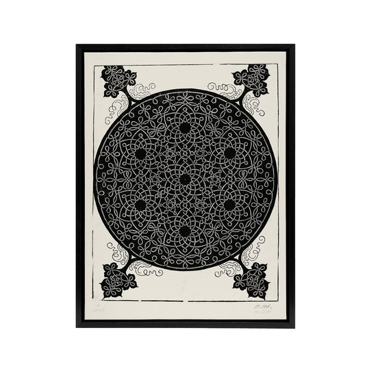 Knob with seven hexagonal stars Durer Framed Canvas Wall Art Print