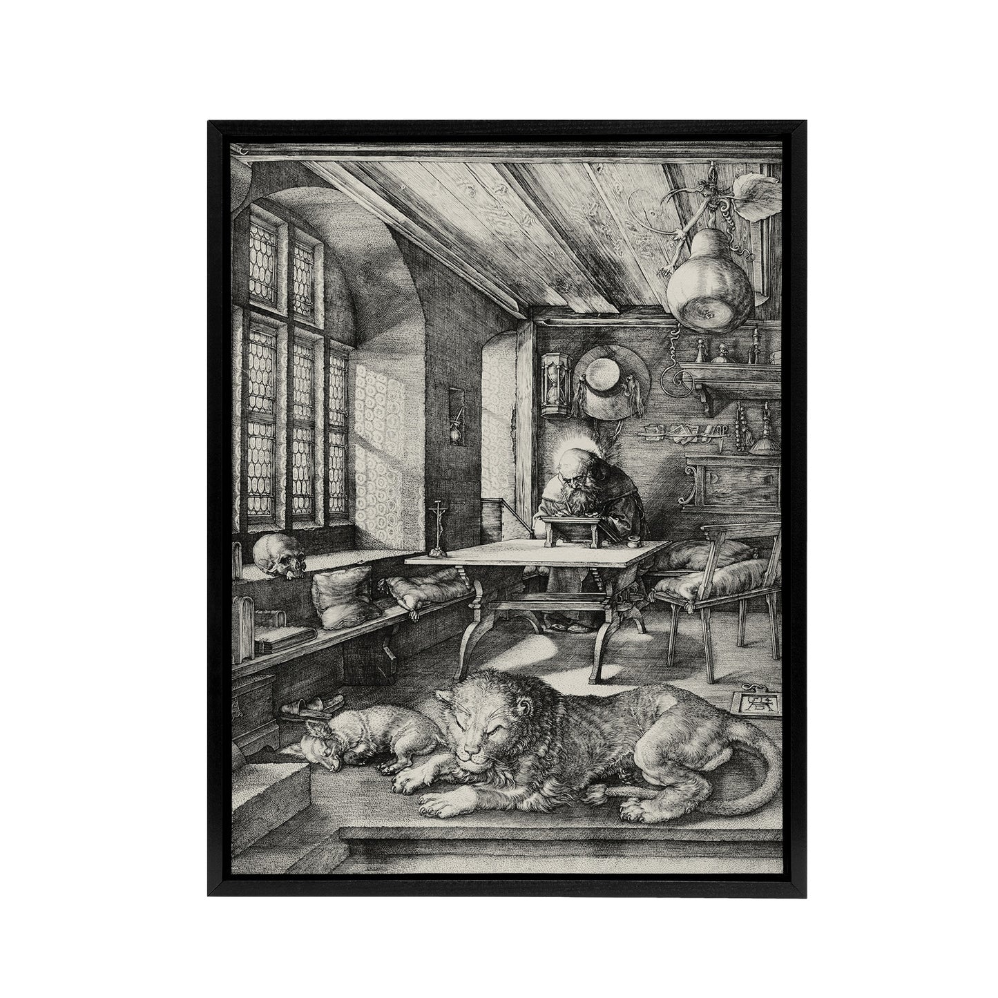 Saint Jerome in His Study Albrecht Durer Framed Canvas Wall Art Print