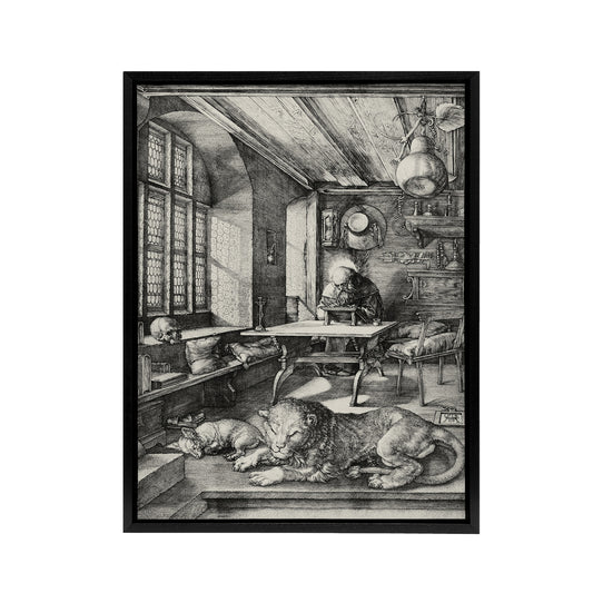 Saint Jerome in His Study Albrecht Durer Framed Canvas Wall Art Print