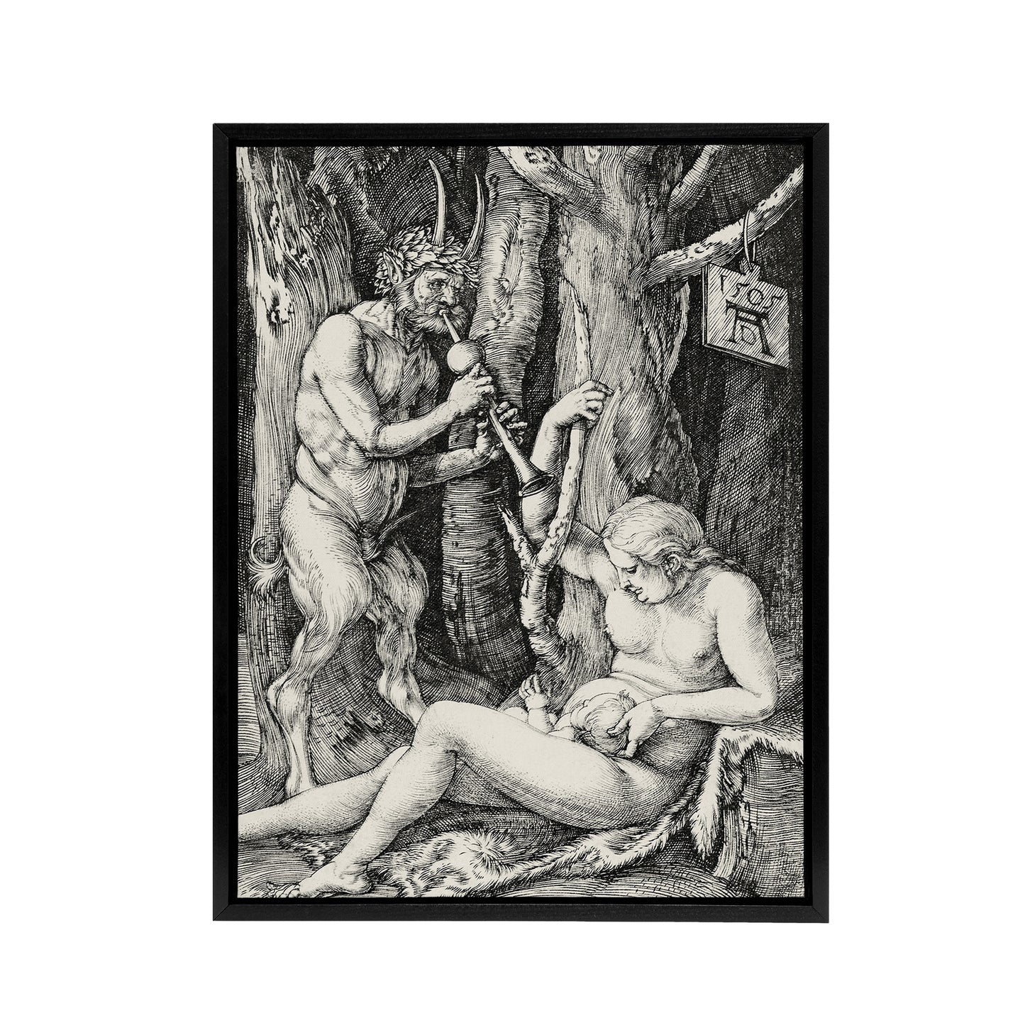 Satyr Family Greek Mythology Albrecht Durer Framed Canvas Wall Art Print