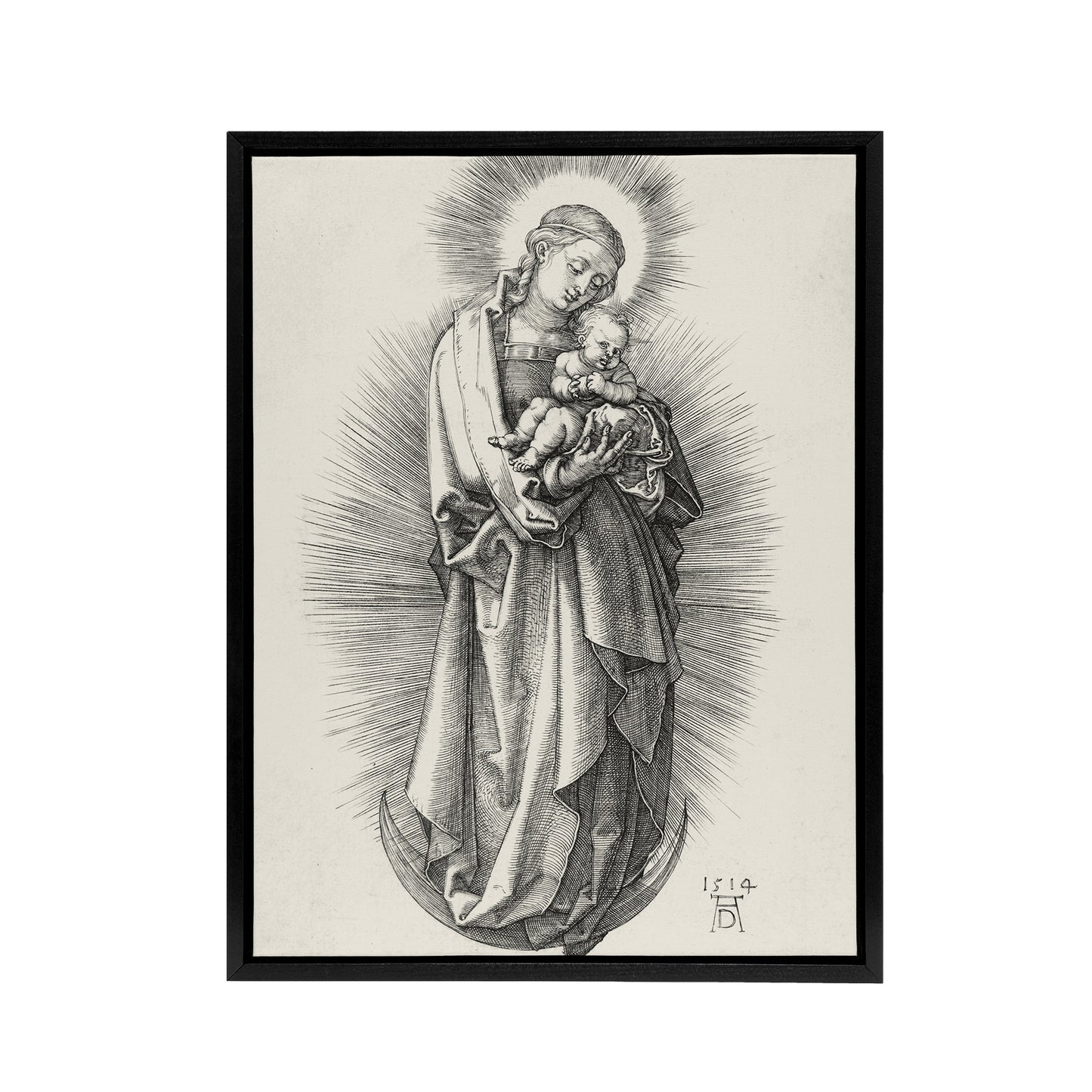 The Virgin on the Crescent Moon Durer Framed Canvas Wall Art Print
