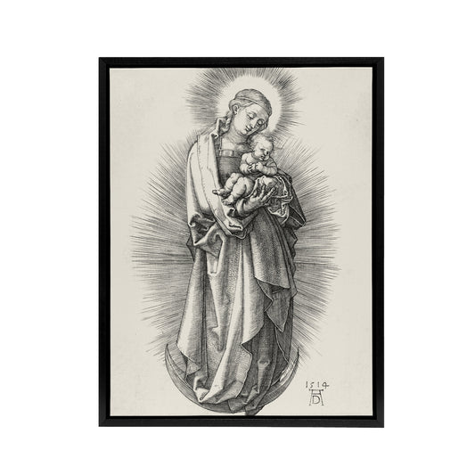 The Virgin on the Crescent Moon Durer Framed Canvas Wall Art Print
