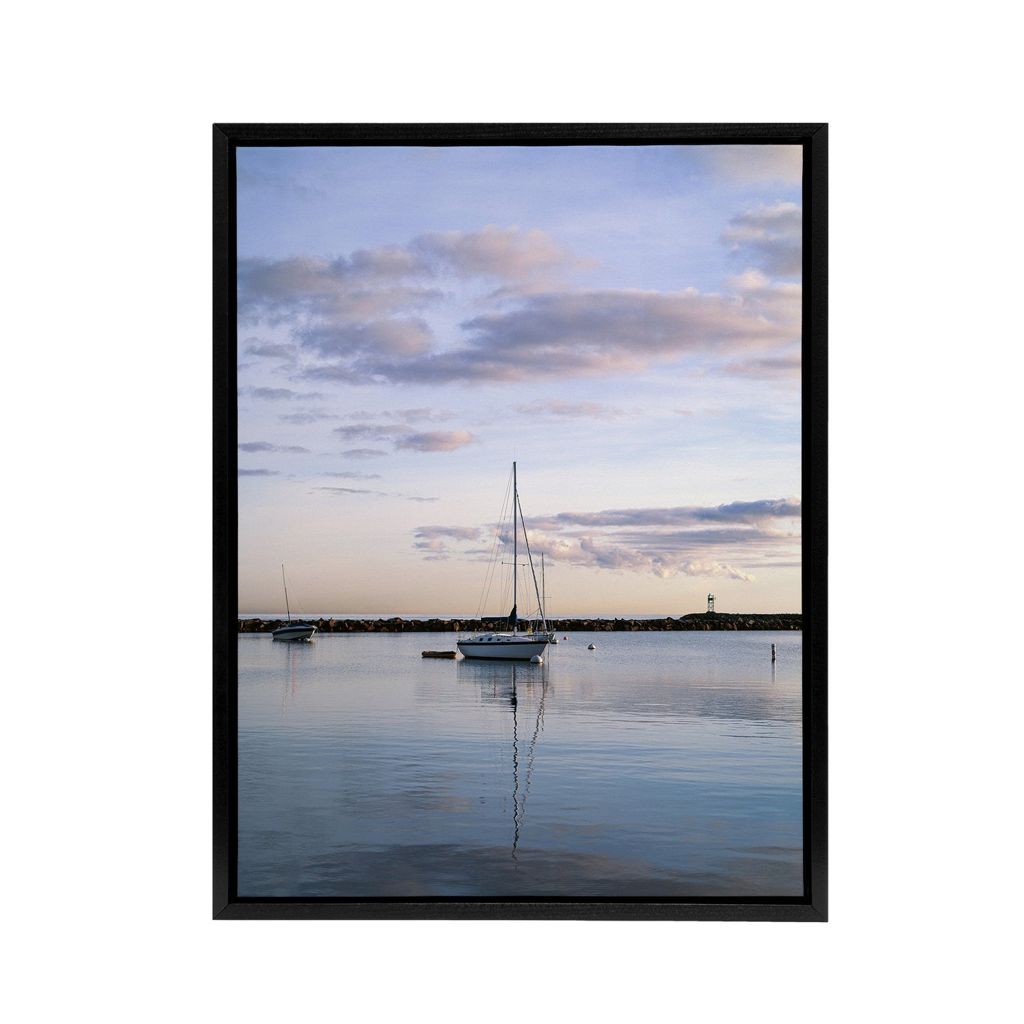 Sunset off the shore of Block island Highsmith Framed Canvas Wall Art Print