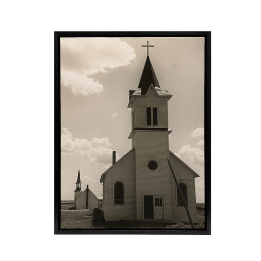 Three Churches South Dakota Dorothea Lange Framed Canvas Wall Art Print