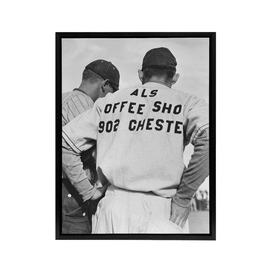 Watching Baseball game Dorothea Lange Framed Canvas Wall Art Print