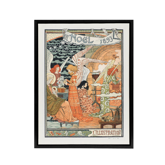 Illustration Newspaper 1893 Christmas Grasset Framed Canvas Wall Art Print