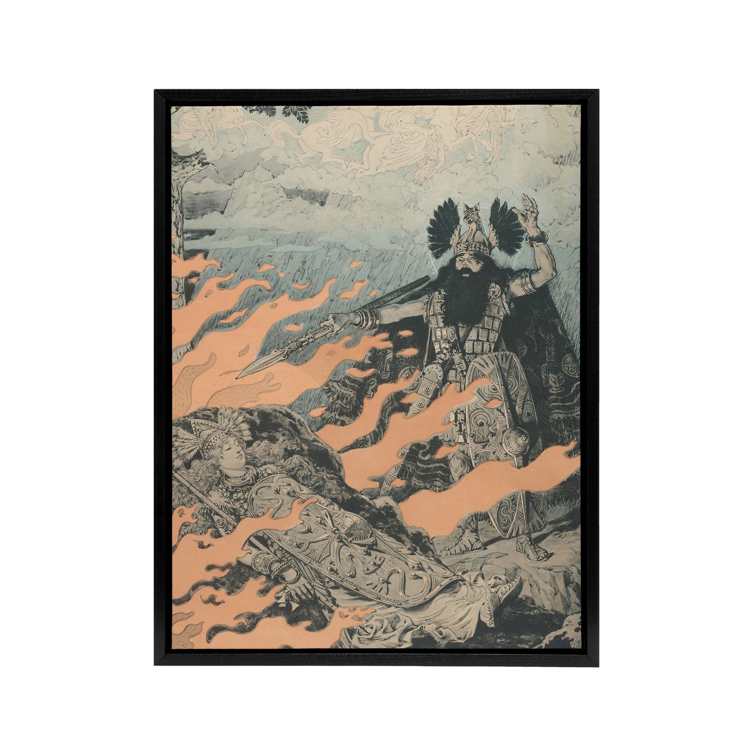 Poster for the Valkyrie Opera by Wagner Grasset Framed Canvas Wall Art Print