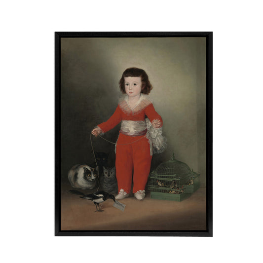 Red Boy Manuel Portrait Francisco Goya Framed Canvas Wall Art Print