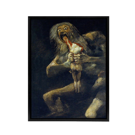 Saturn Devouring His Son Francisco Goya Framed Canvas Wall Art Print