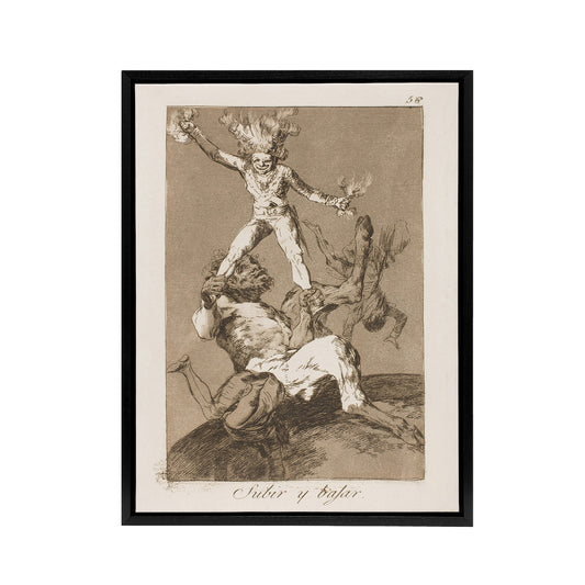 Up And Down Los Caprichos Francisco Goya Framed Canvas Wall Art Print