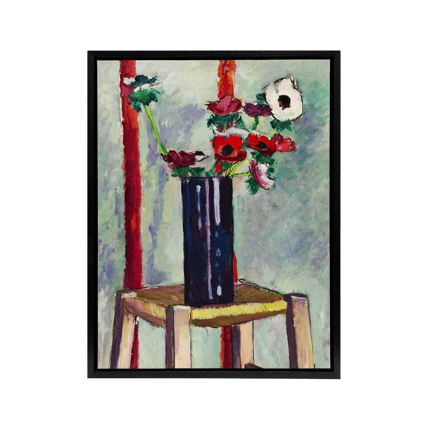Anemones Vase Still Life Henry Lyman Sayen Framed Canvas Wall Art Print