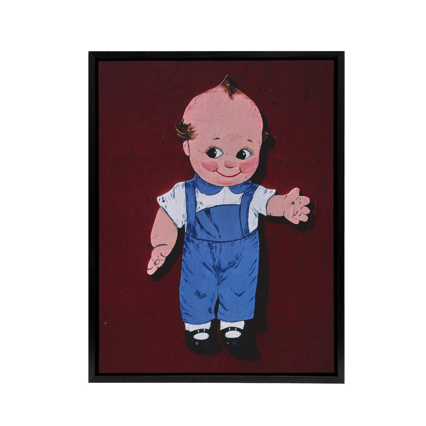 Retro Boy Kewpie Deer Acres Fun Park Margolies Framed Canvas Wall Art Print