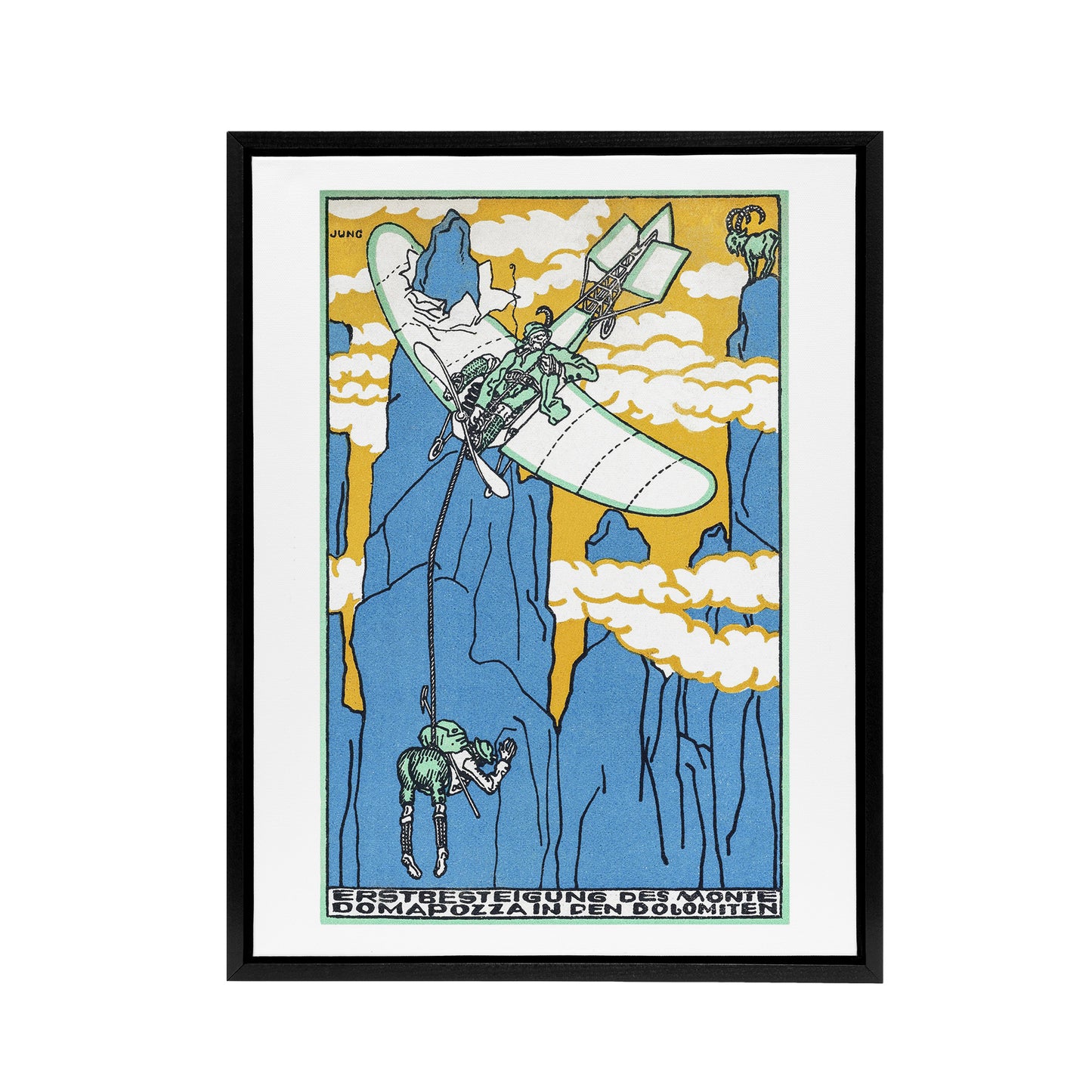 First Ascent of Monte Domapozza in Dolomites Jung Framed Canvas Wall Art Print